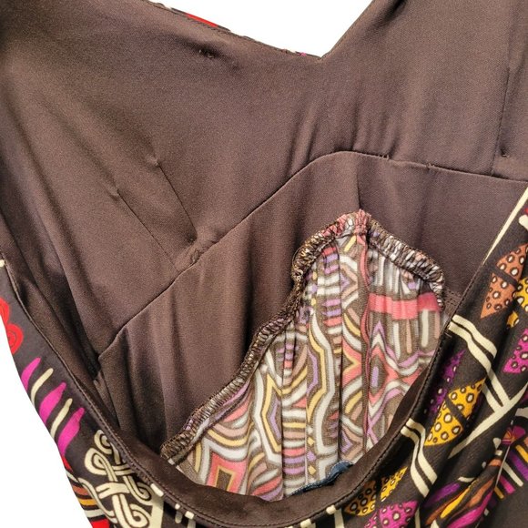 New directions halter style mini dress red print with padding women's 6 1196 - Picture 3 of 6